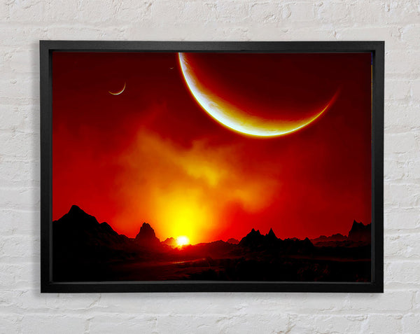 Roter Sonnenaufgang auf dem Mars