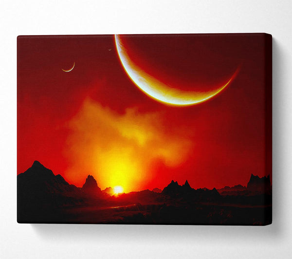 Red Sunrise On Mars Canvas Art