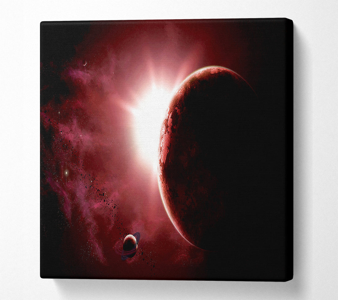 A Canvas Print of Eclipse Of The Red Planet Canvas Art