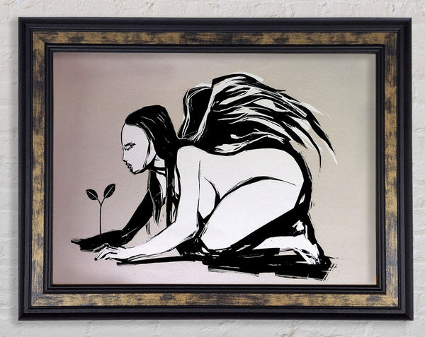 Angel Flower Grow Framed Print