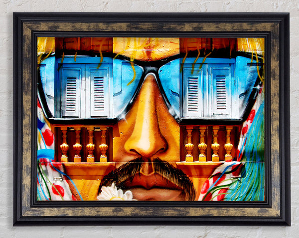 Graffiti Mexican Man Framed Print