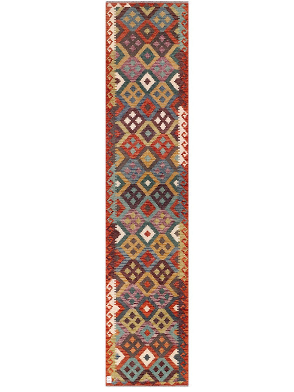 Maimana Afghanistan Kilim Runner - 381 x 82 cm