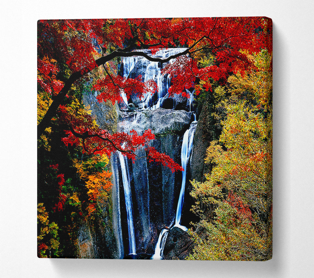 A Canvas Print of Waterfall Autumn Canvas Art