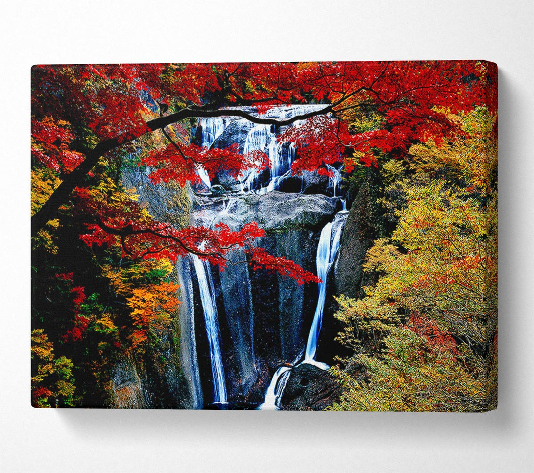  A Canvas Print of Waterfall Autumn Canvas Art