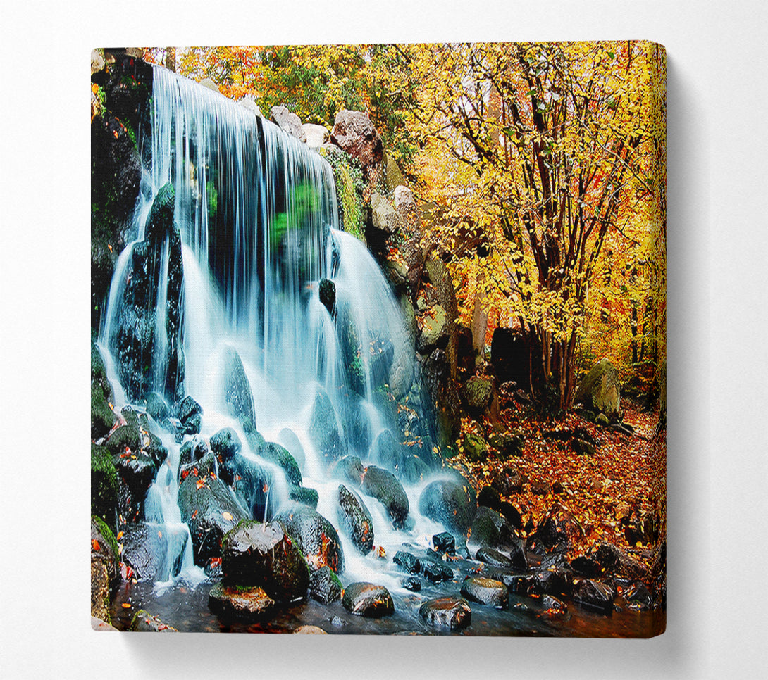  A Canvas Print of The Waterfalls Autumn Forest Canvas Wall Art
