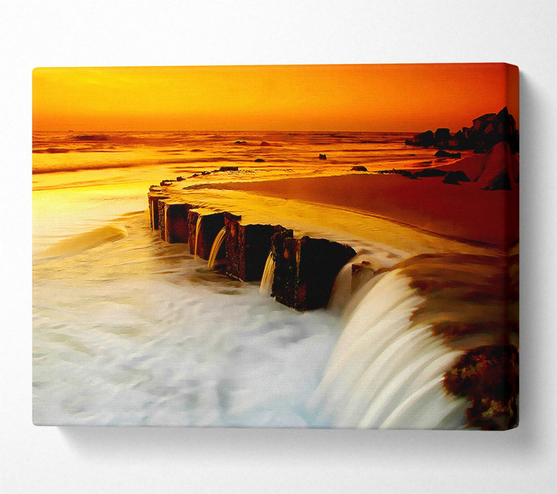  A Canvas Print of The Golden Flow To The Ocean Canvas Wall Art