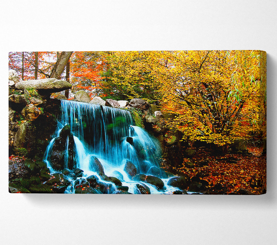  A Canvas Print of The Autumn Forest Waterfall Canvas Print