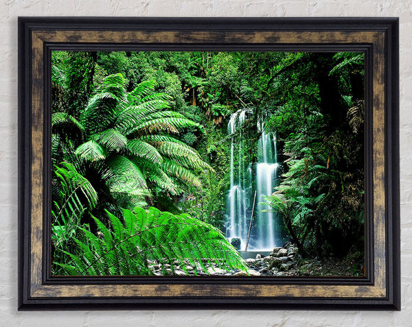 Hidden Woodland Waterfall Framed Print