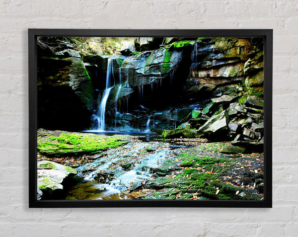 Rocky Waterfall Spill Framed Print