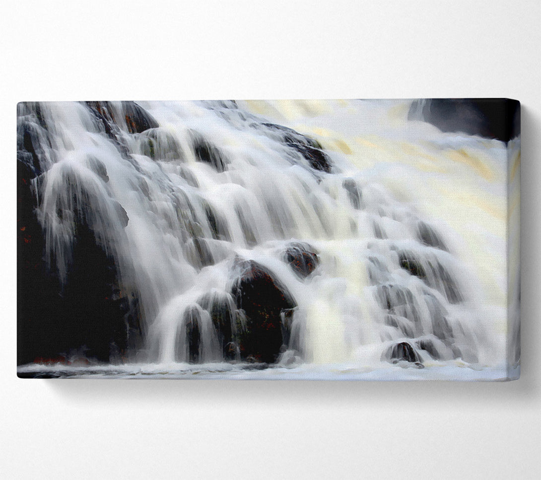  A Canvas Print of Gushing Waterfall Rocks Canvas Wall Art