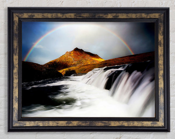 Rainbow Mountain Falls Framed Print