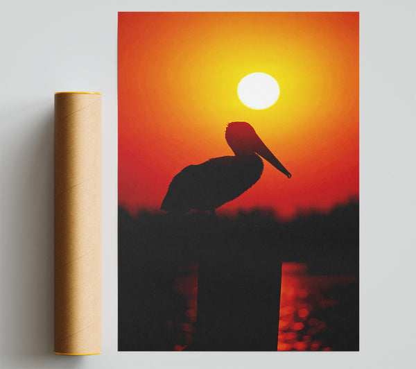 Bird At Sunset Print