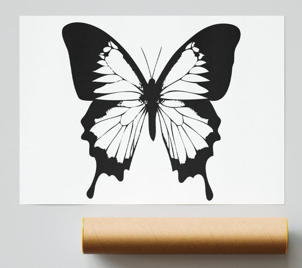 Black And White Butterfly Wings Giclee Print