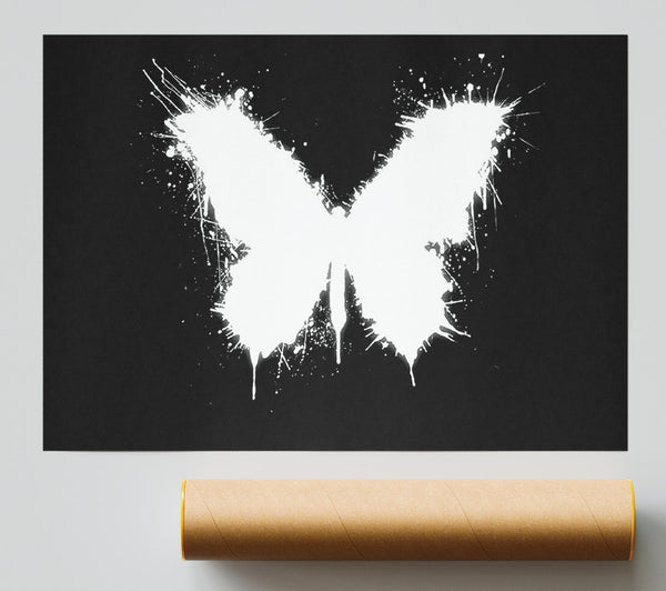 Black And White Butterfly Print