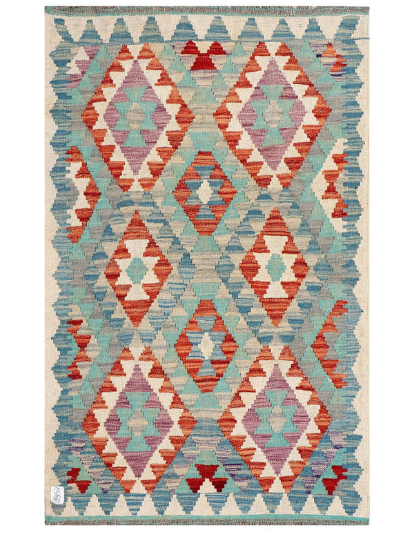 Maimana Afghanistan Kilim Rug - 134 x 87 cm