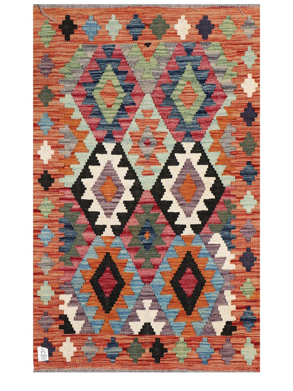 Maimana Afghanistan Kilim Rug - 123 x 79 cm