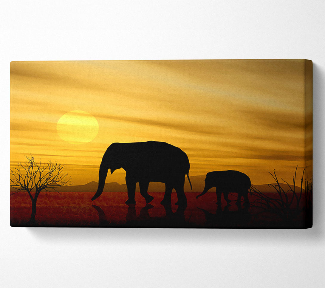  A Canvas Print of Elephant Safari Desert Canvas Wall Art