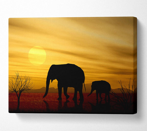  A Canvas Print of Elephant Safari Desert Canvas Wall Art