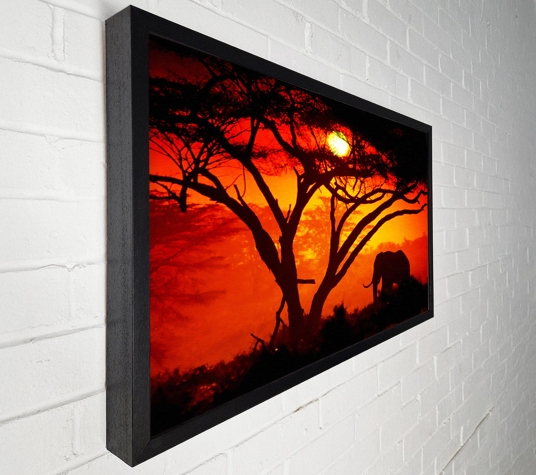  A Canvas Print of Elephant Safari Sunrise Canvas Wall Art