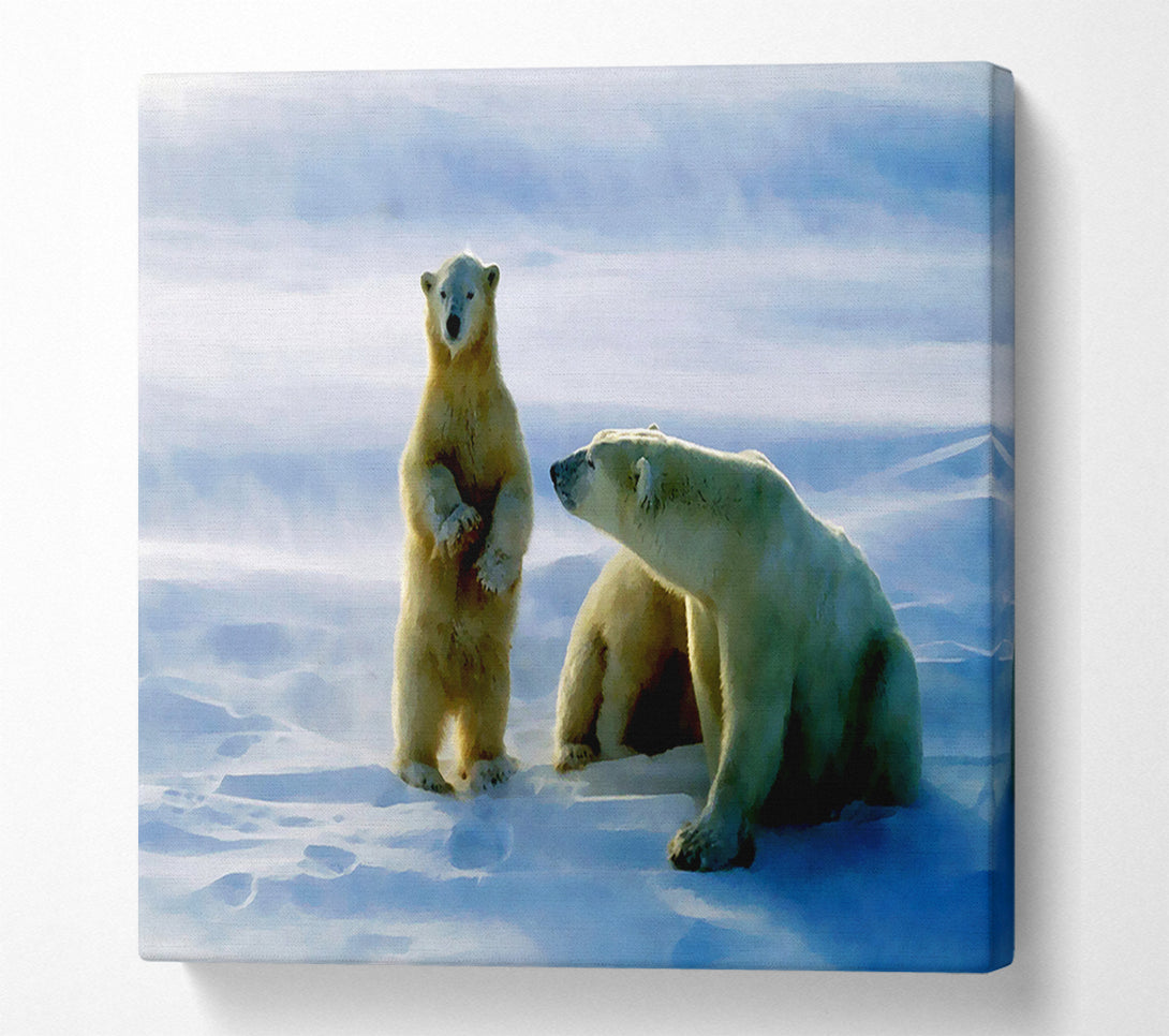  A Canvas Print of Family Of Polar Bears Canvas Print