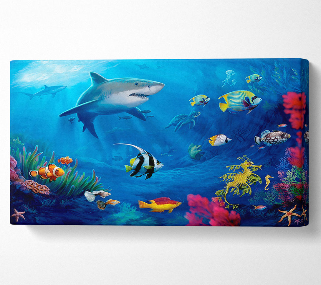  A Canvas Print of Fish Swirl Ocean Canvas Print