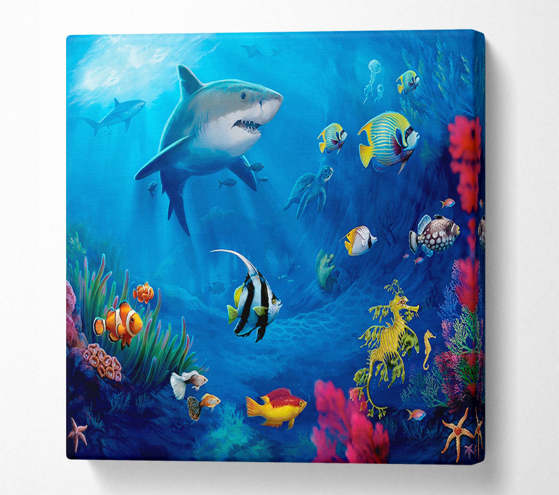  A Canvas Print of Fish Swirl Ocean Canvas Print