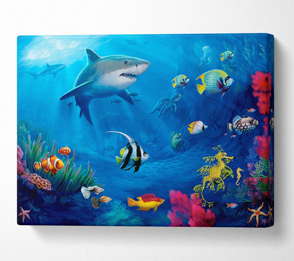  A Canvas Print of Fish Swirl Ocean Canvas Print