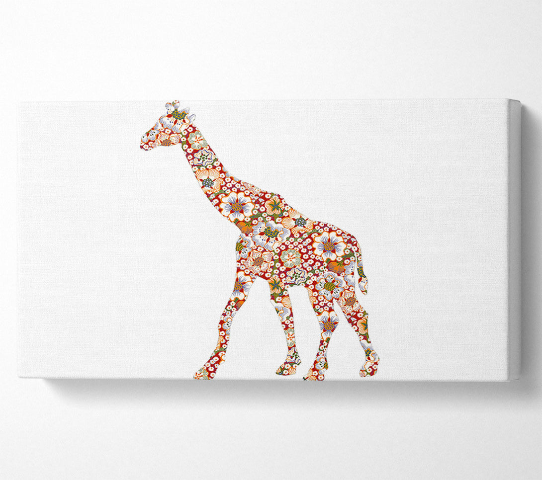  A Canvas Print of Flower Giraffe Canvas Wall Art