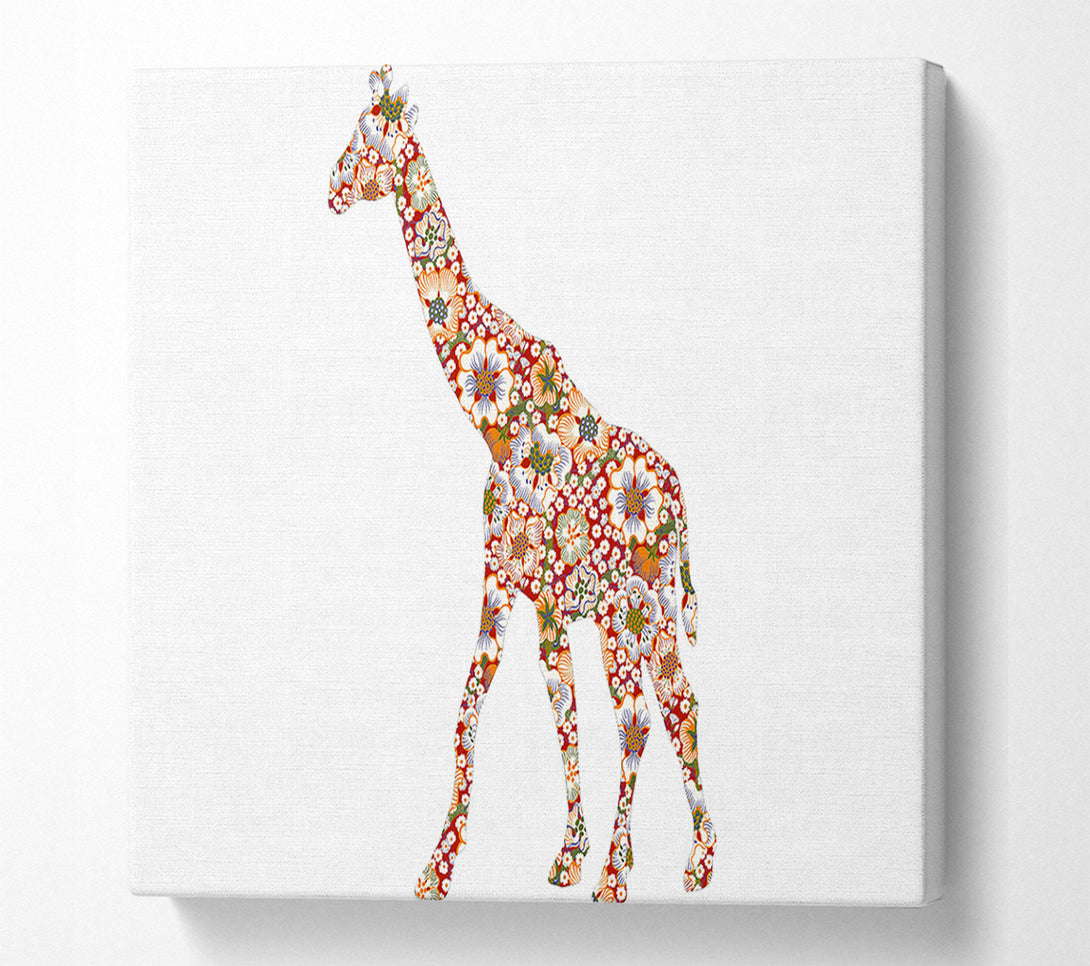  A Canvas Print of Flower Giraffe Canvas Wall Art