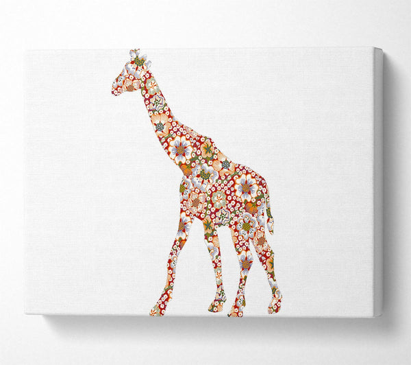  A Canvas Print of Flower Giraffe Canvas Wall Art