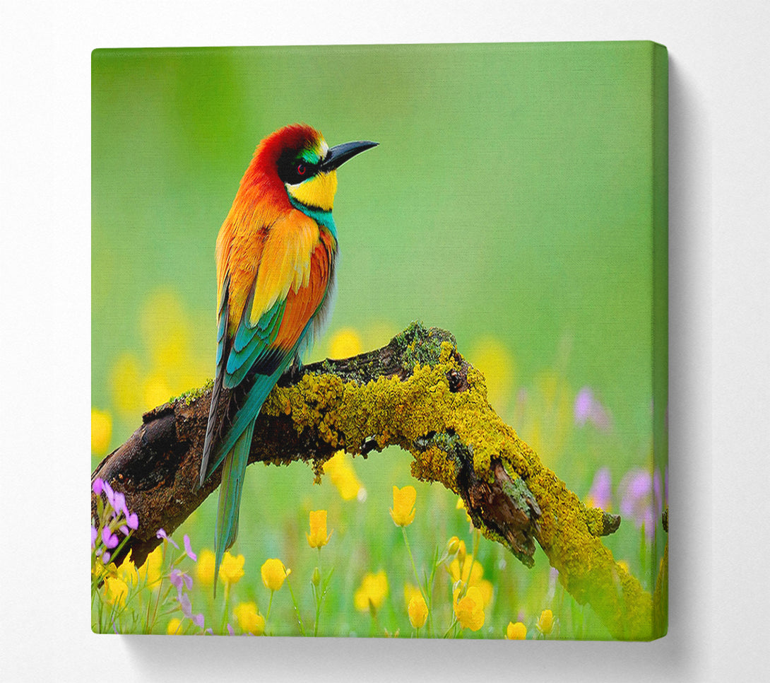  A Canvas Print of Kingfisher Wild Flowers Canvas Wall Art