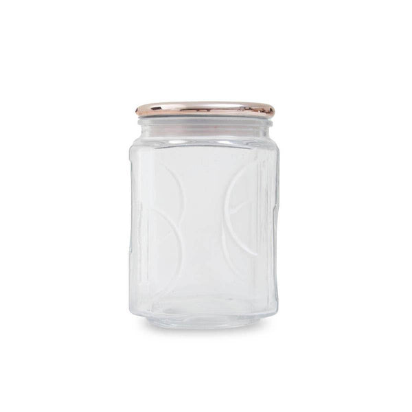 1850Ml Sqr Glass Jar Rose Gold Lid
