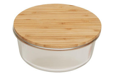 Freska 950Ml Glass Container With Bamboo Lid