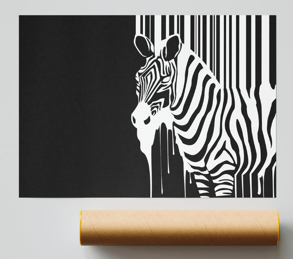 Melting Zebra Poster