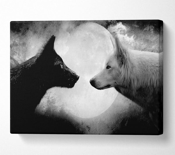  A Canvas Print of Moonlit Wolves Canvas Print