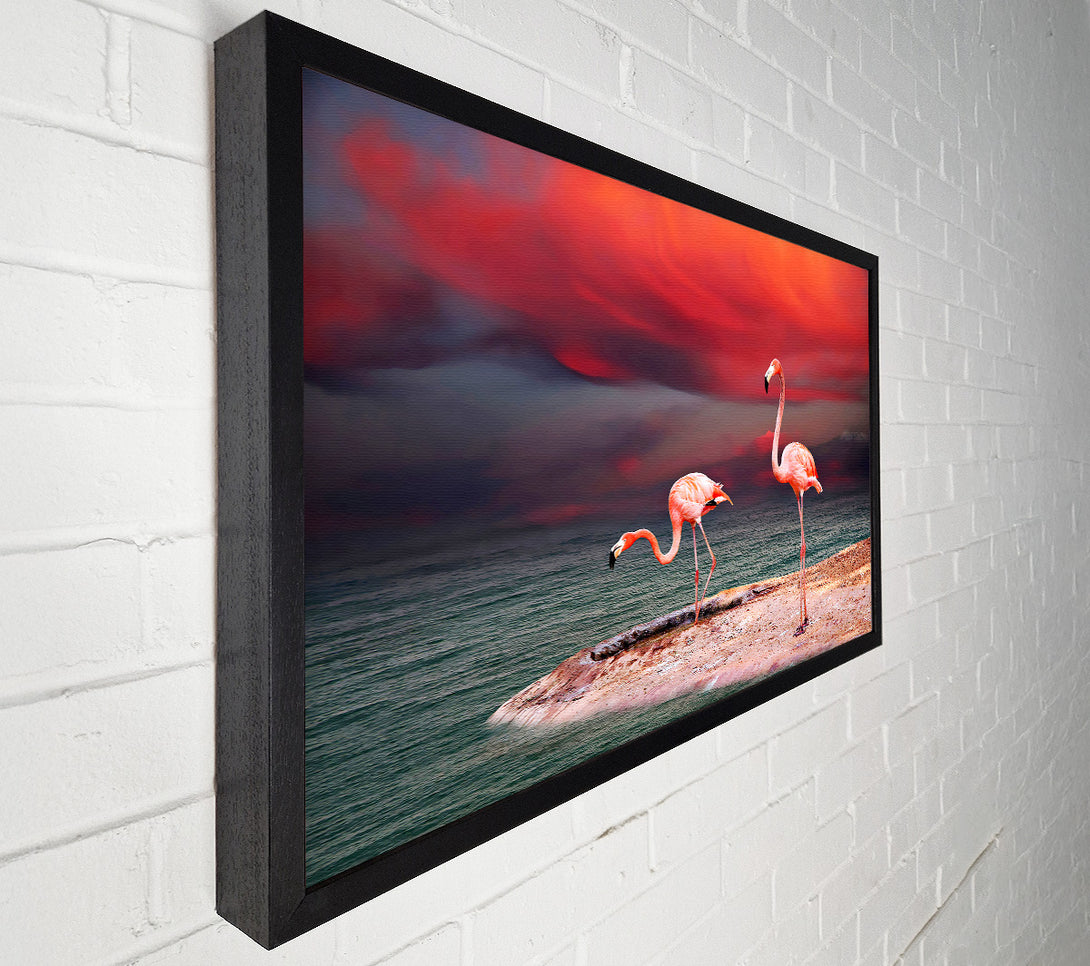  A Canvas Print of Pink Flamingo Ocean Canvas Wall Art