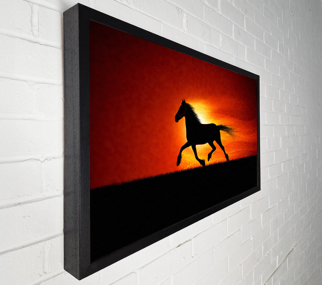 A Canvas Print of Running Horse Sunset Blaze Canvas Art