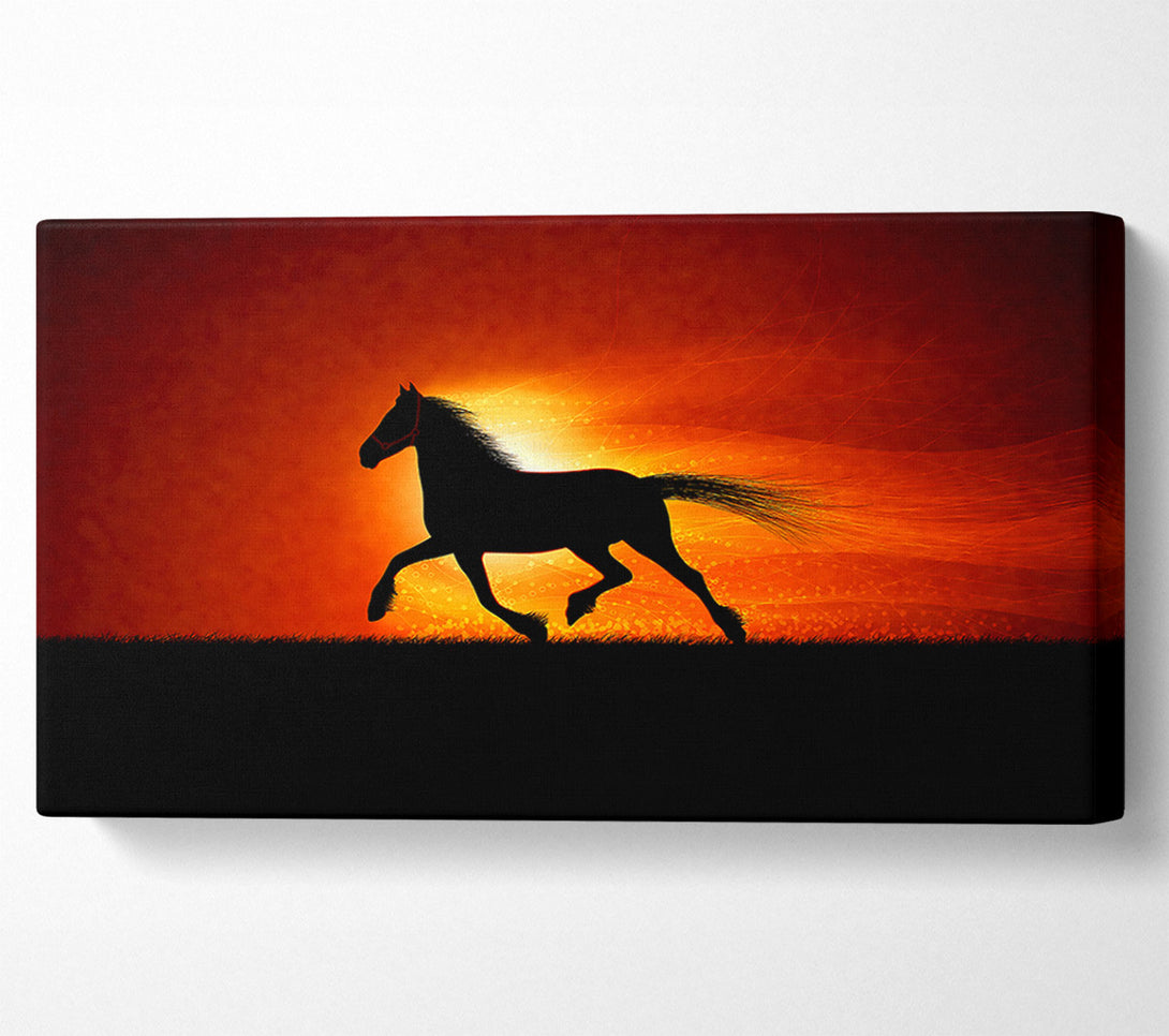  A Canvas Print of Running Horse Sunset Blaze Canvas Art
