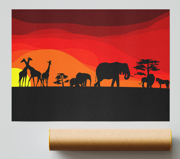 Sunset Safari Giclee Print