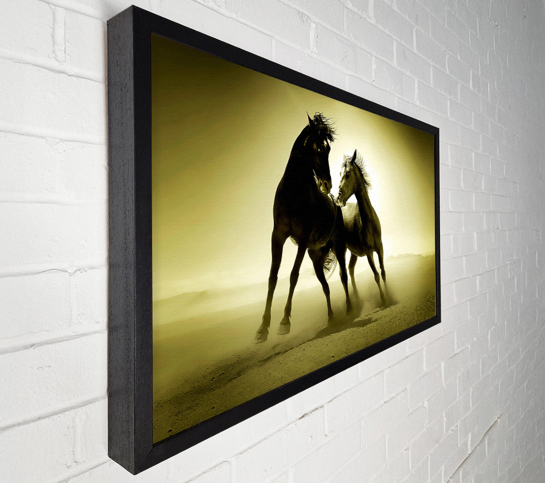  A Canvas Print of The Love Of Horses Sepia Canvas Wall Art