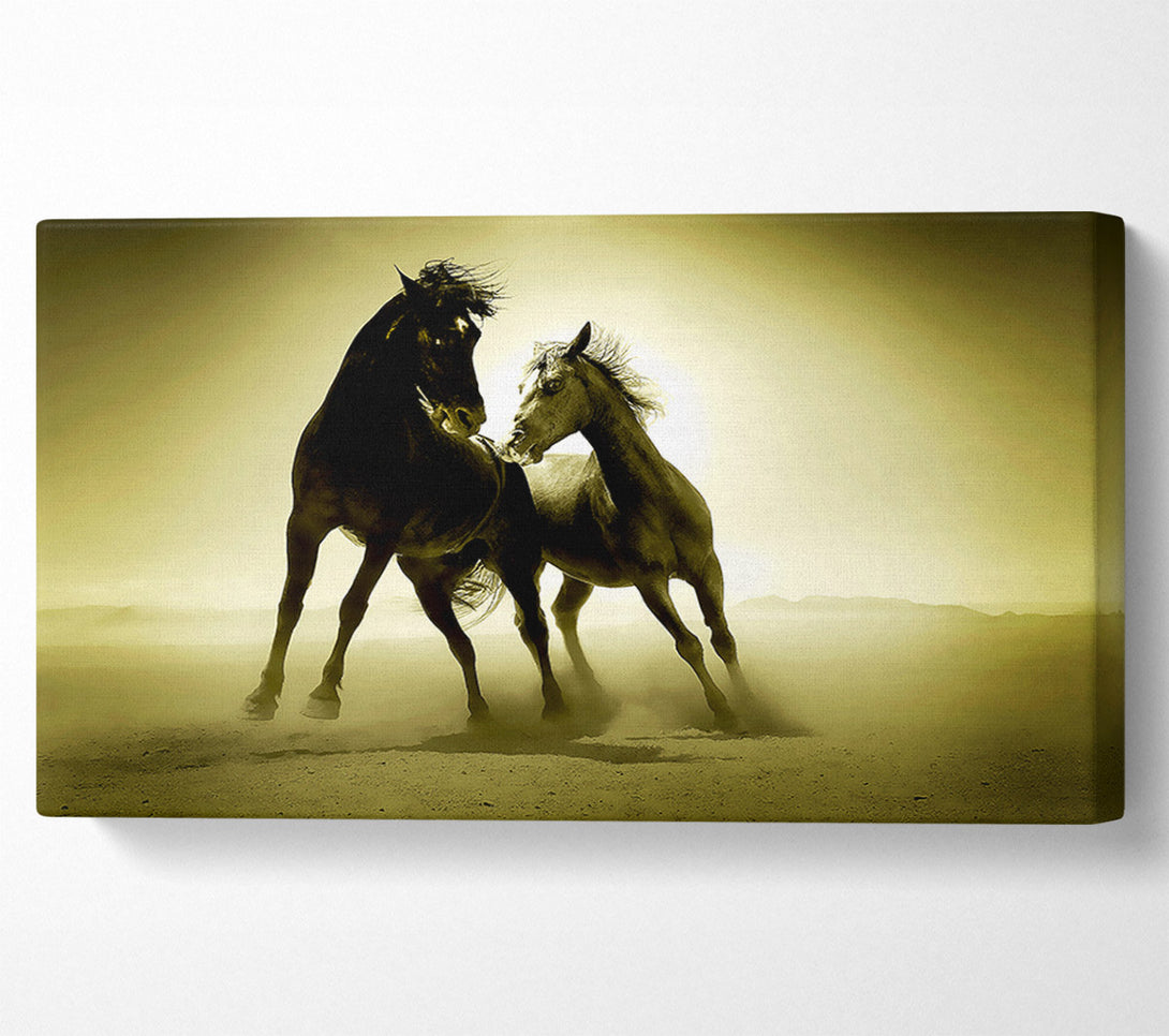  A Canvas Print of The Love Of Horses Sepia Canvas Wall Art