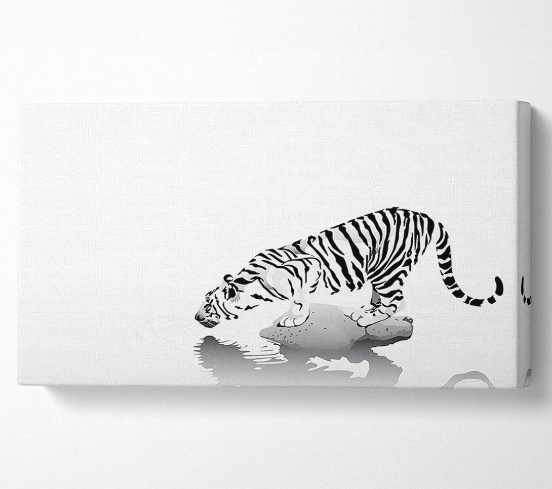  A Canvas Print of Tiger Drinking Canvas Print