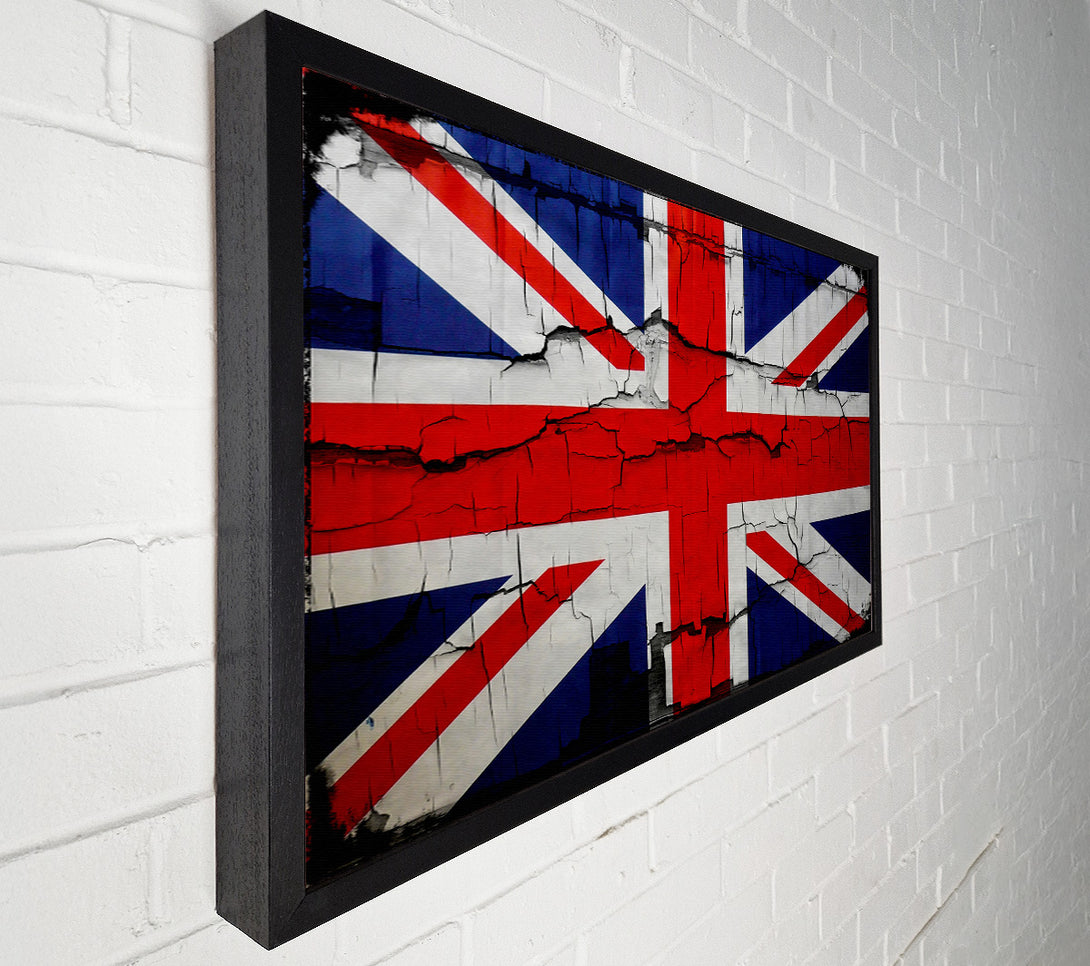  A Canvas Print of United Kingdom Flag Cracked Canvas Print