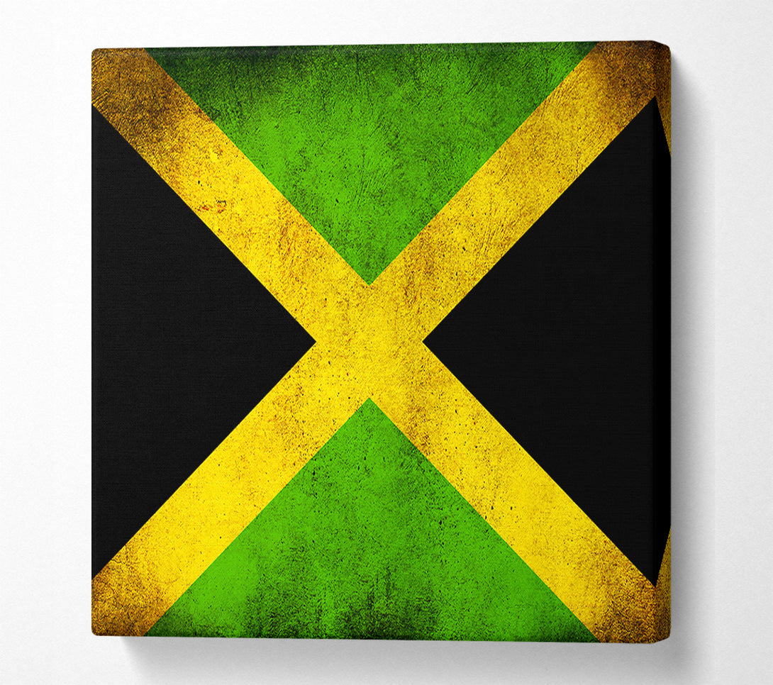  A Canvas Print of Jamaican Grunge Flag Canvas Art