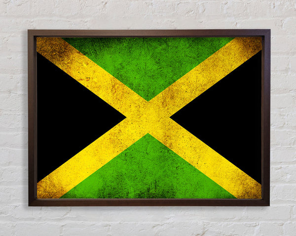Jamaican Grunge Flag Framed Print