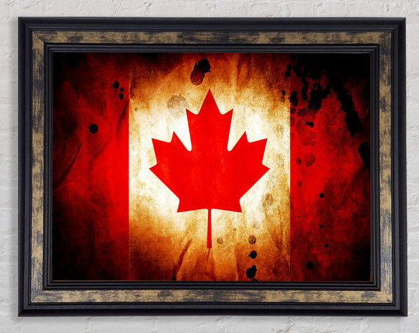 Canadian Flag Grunge Framed Print