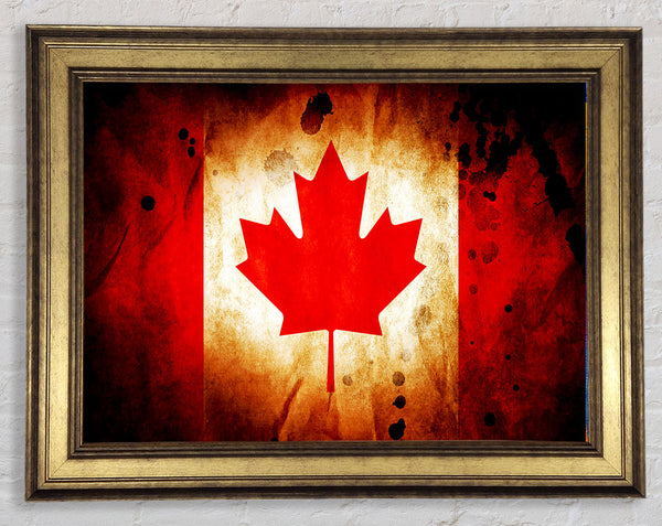 Canadian Flag Grunge Framed Print