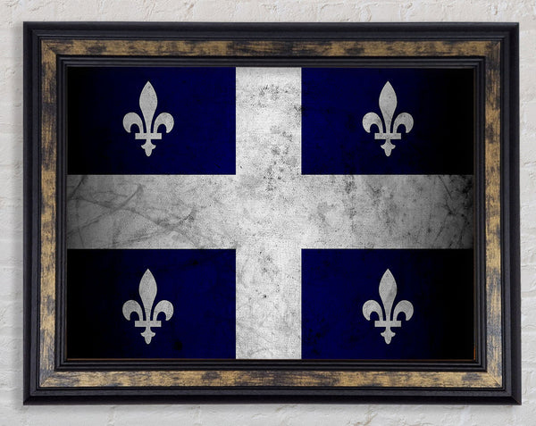 Quebec Grunge Flag Framed Print