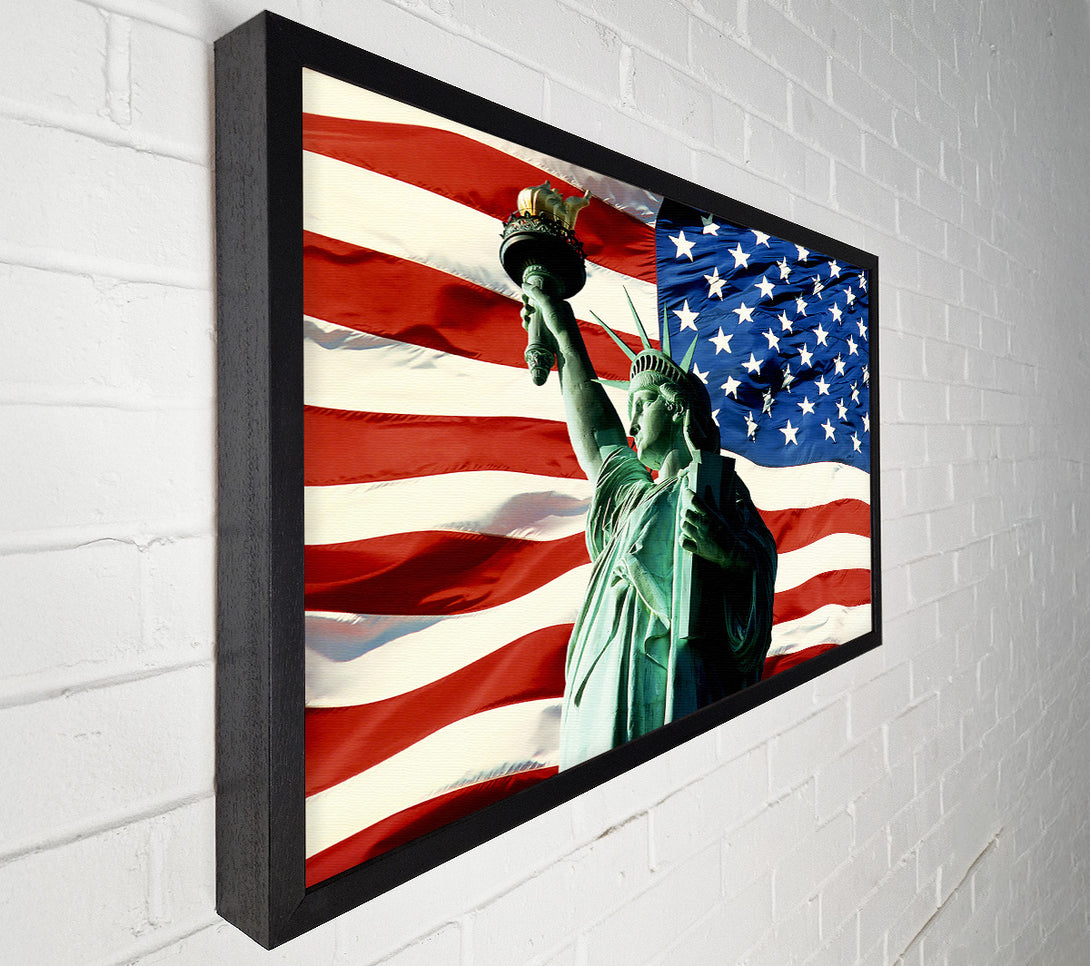  A Canvas Print of Stars And Stripes With Lady Liberty Canvas Print