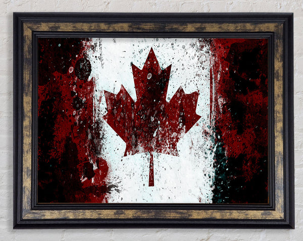 Canadian Grunge Flag Framed Print